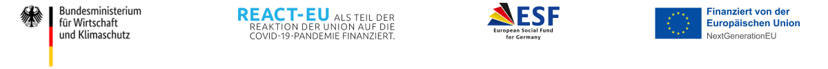 Die Europäische Union fördert in Deutschland zusammen mit dem Bundesministerium für Wirtschaft und Klimaschutz Programme und Projekte als Teil der Reaktion der Union auf die COVID-19-Pandemie, fin (4)