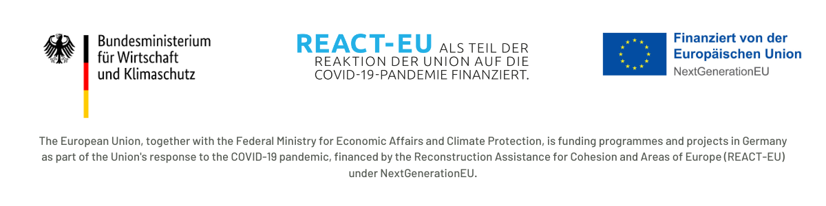 Die Europäische Union fördert in Deutschland zusammen mit dem Bundesministerium für Wirtschaft und Klimaschutz Programme und Projekte als Teil der Reaktion der Union auf die COVID-19-Pandemie, finanziert aus de (1)